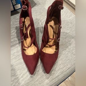 Christian Siriano maroon heels